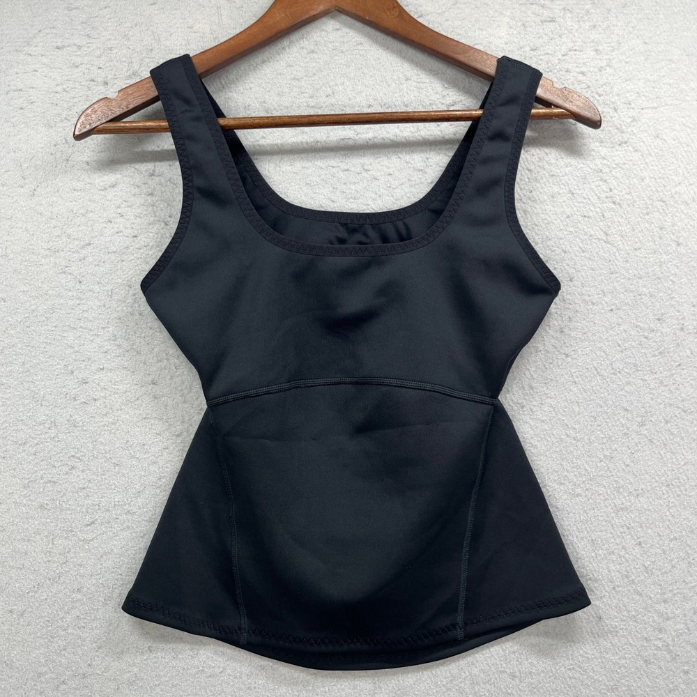 Fabletics Tank Top Womens Medium Black Open Back Activewear Athletic Tennis